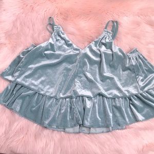 Velvet green crop top